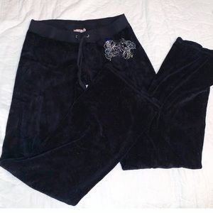 Black velour juicy couture sweatpants